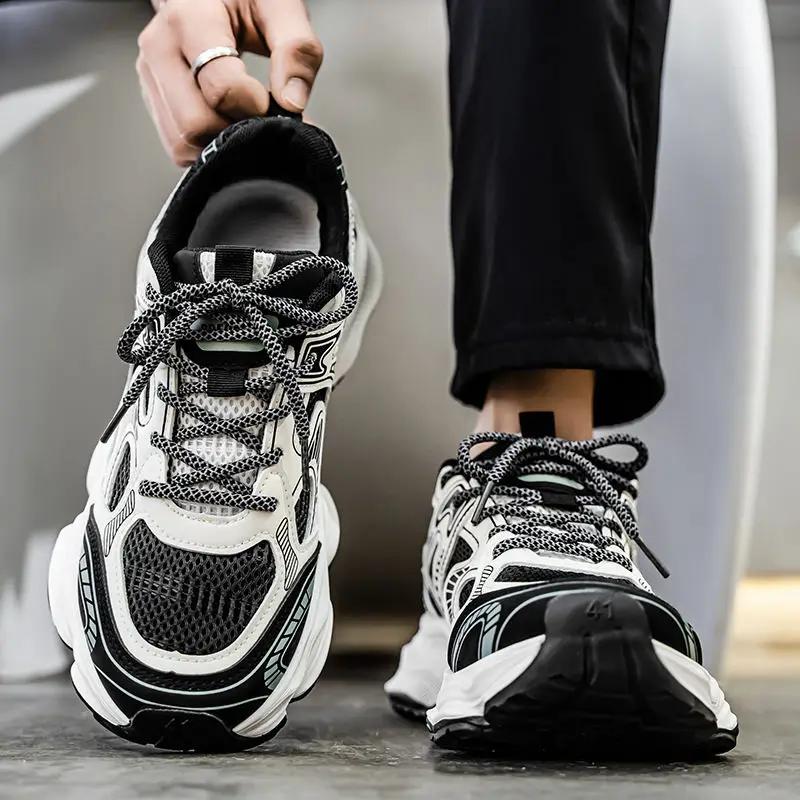 Fashion Black Male Sports Shoes Low-Top Mesh Upper Outdoor Running Original Fashion Deals Summer Sale High Quality Men's Casual Sneakers