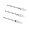 3pcs Ceramic Nail Drill Bit Set Gel Removal Nail Polishing Grinding Bit Accessory for Electric Nail Drill