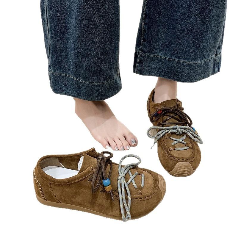Kangaroo shoes women's new versatile and comfortable platform casual shoes one pedal lazy shoes tide
