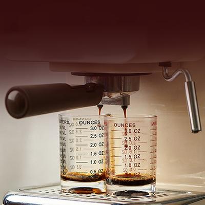Taza medidora de vidrio resistente al calor, 90/120Ml, taza de vidrio para onzas con mango para café expreso, accesorios de Barista