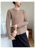 2025 Autumn/Winter Women's Thick Seven-Gauge Hollow-Out Semi-High Neck Cashmere Sweater Base Layer