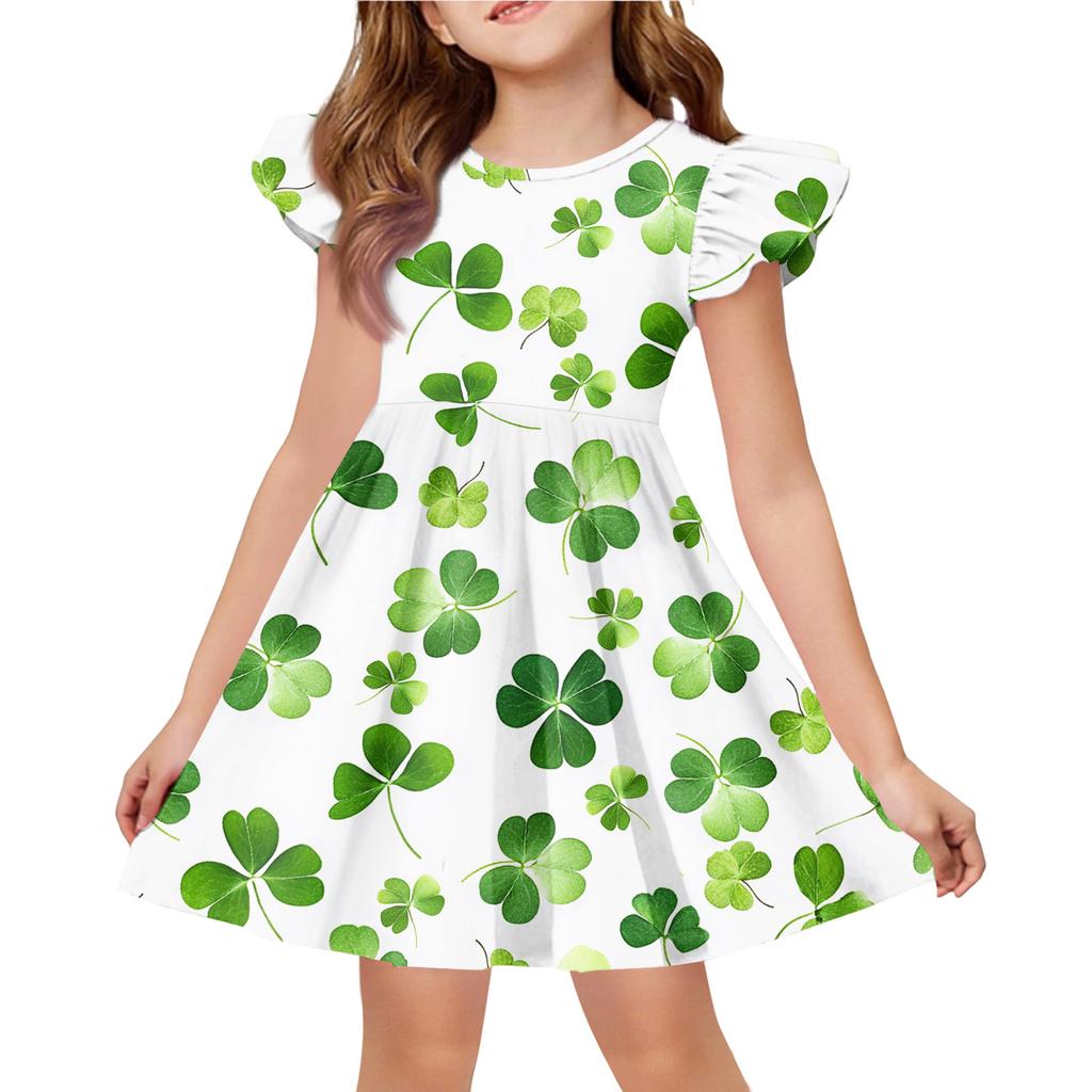 Letnia Sukienka Księżniczki dla Dziewczynek - Sukienka T-shirtowa o Kroju A. dzień Patryka