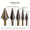 5PCS Black and Yellow Pagoda Drill Triangular Handle Straight Slot Hole Reamer Step Drill Step Drill