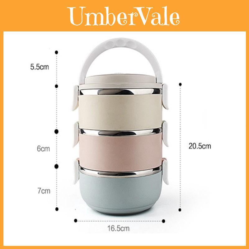 Stilvolle 3-stöckige Edelstahl-Thermos-Lunchbox für mühelosen Essentransport