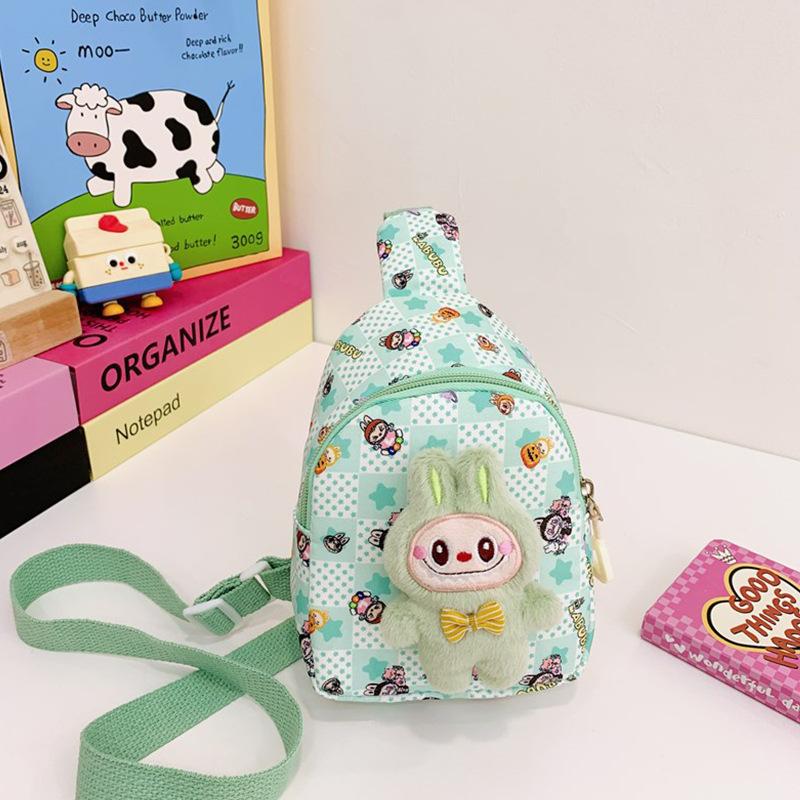 Boys and Girls Cartoon Labubu Printed Waist Bag