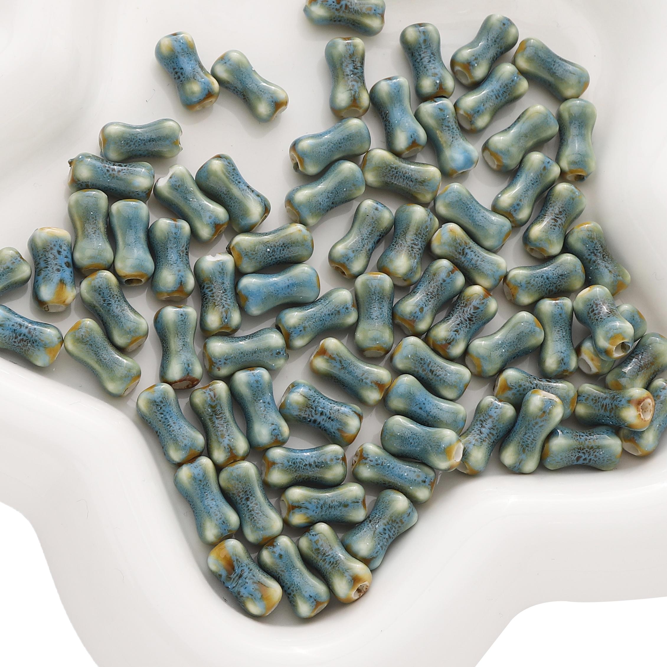 

2-10 шт. Керамические бусины ручной росписи костяной интервал разбросанные бусины для самостоятельного изготовления браслетов ожерелий ювелирных изделий 2pcs