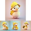 Cute Little Yellow Duck Wearing Hat Pendant With Acrylic Flat Surface For Vehicle Interior Decoration
