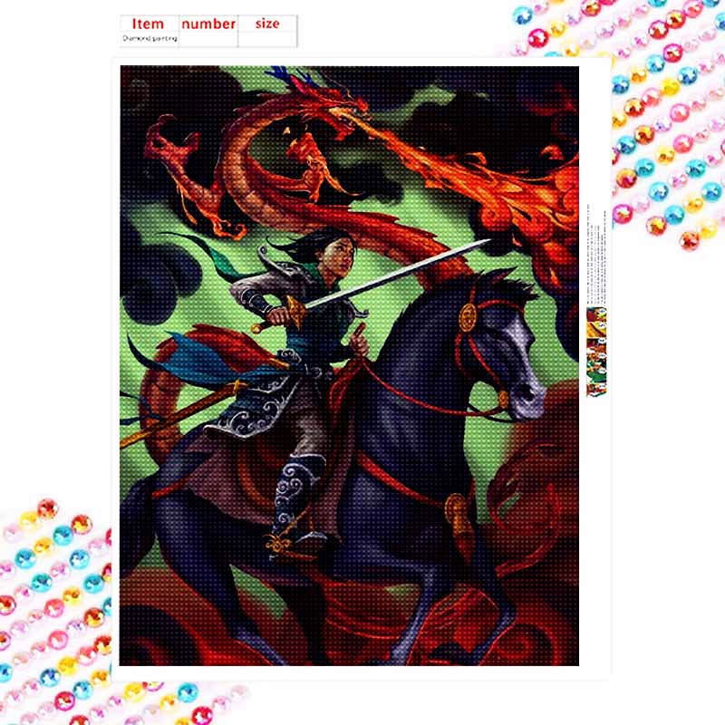 Disney Diamond Art Painting Kit Mulan Dragon Mosaic Pictures, Wall Art Crafts, Home Decor