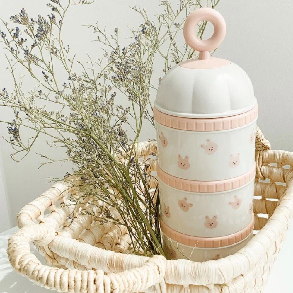 Orso dei Cartoni Animati Contenitore Merenda Bambini Tulipano Dispenser Portatile Formula Scatola Latte in Polvere per Bebè Frutta