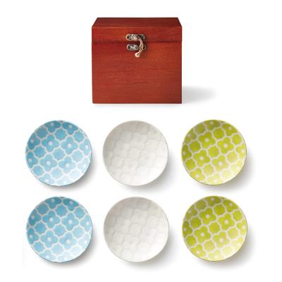Dolce Duo Small Plate Set of 6 Soy Sauce Mino Made In Present (Small Plates, Dishes) (Wooden Box) - Ware, Japan, Gift, (SL-1659)