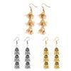 Pair Of Hollow Out Bell Tassels Bohemian Dangling Earrings Three Layer Design Ethnic Style For Women Ideal Present