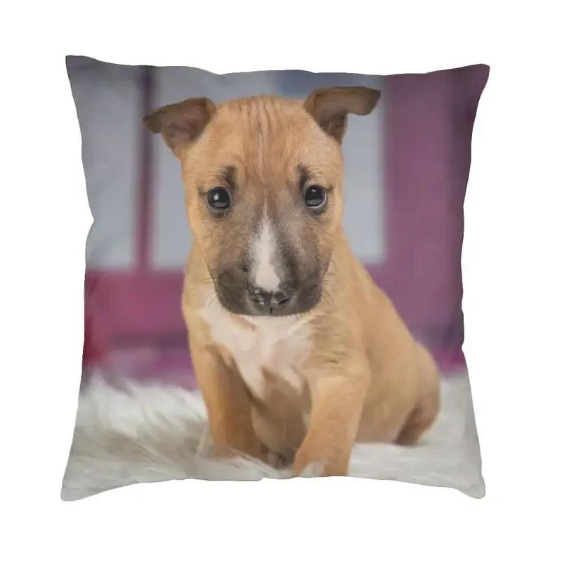 Suitable for Car Sofa Pillowcase British Bull Terrier Cushion Cover Kawaii Cute Dog