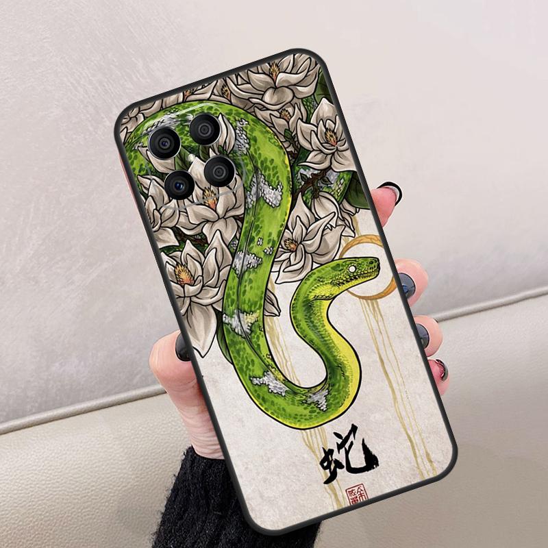 Snake Illustration Art For Honor Magic 7 Lite 5 6 8 Pro Case For Honor Win RT X9d X9b X9a X9c X8c X8b 200 400 70 90