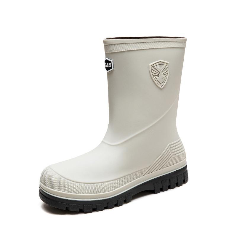 Bundle rain shoes men's medium tube non-slip waterproof shoes platform rain boots outdoor water boots thermal rubber shoes men's fashion