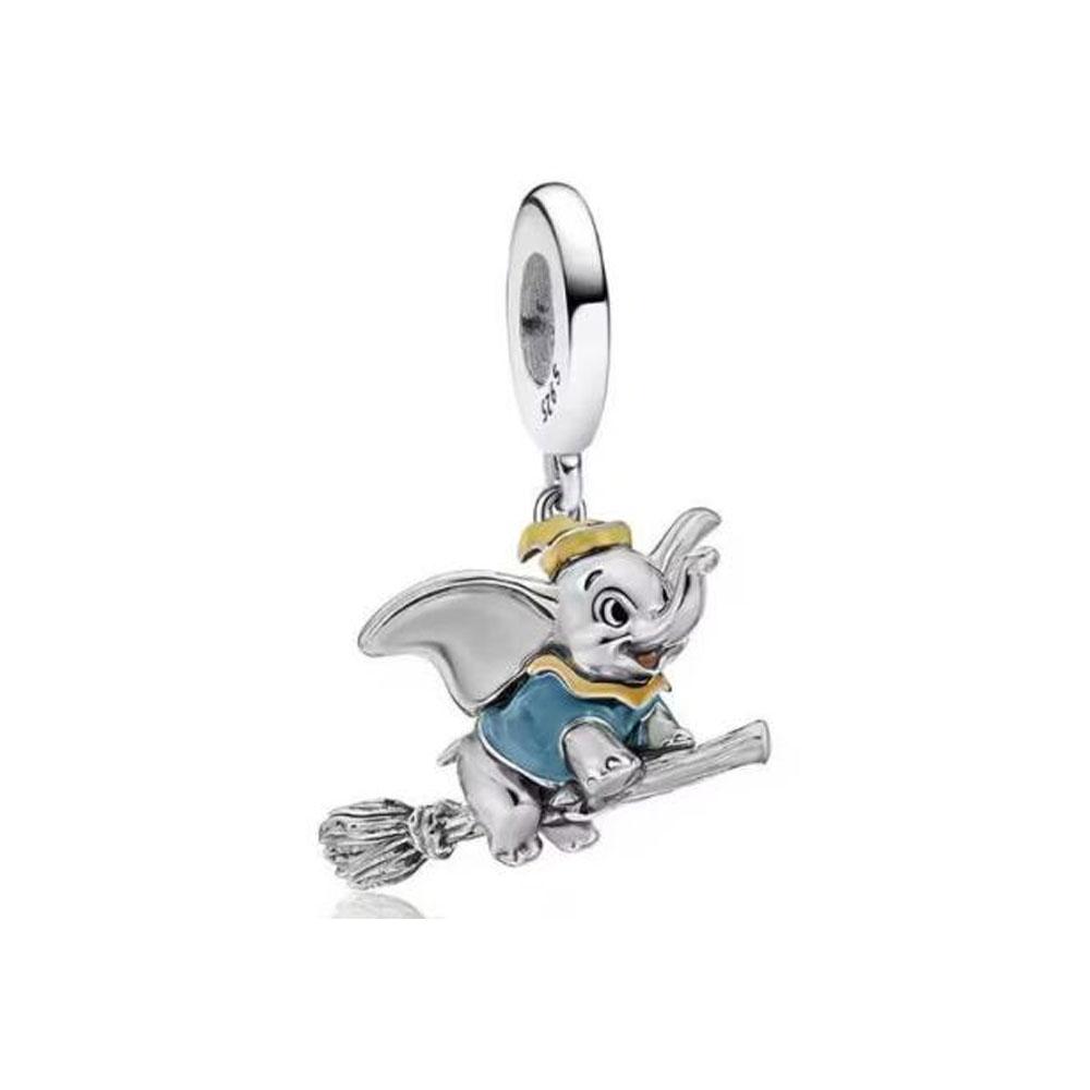 New Cute Blue Fox Rabbit Cartoon Necklace 925 Silver European Style Bracelet DIY Women's Charm Fashion Jewelry Gift