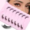 7 Pairs Of Half-Eye False Eyelashes, Dense Curled Eye Tail, Elongated Half-Eye False Eyelashes