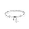 Chinese Style Floral Butterfly Push Pull Adjustable Bangle Heart Shaped Bamboo Link Flower Bud Opening Bracelet Fashion Jewelry