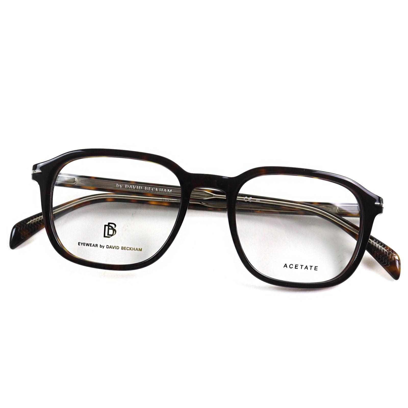 Pristine EYEWEAR by DAVID BECKHAM Glasses DB Monogram Engraved Rectangle Shape End Tip black mens DB 1084 Used
