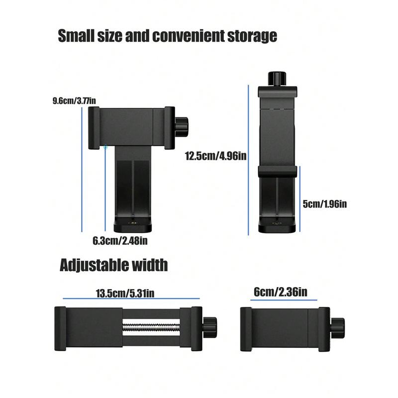 360 Degree Mobile Phone Universal Clip Compatible For iphone Tripod Mount With 1/4 Screw Cellphone Holder Desk Tripod Adapter