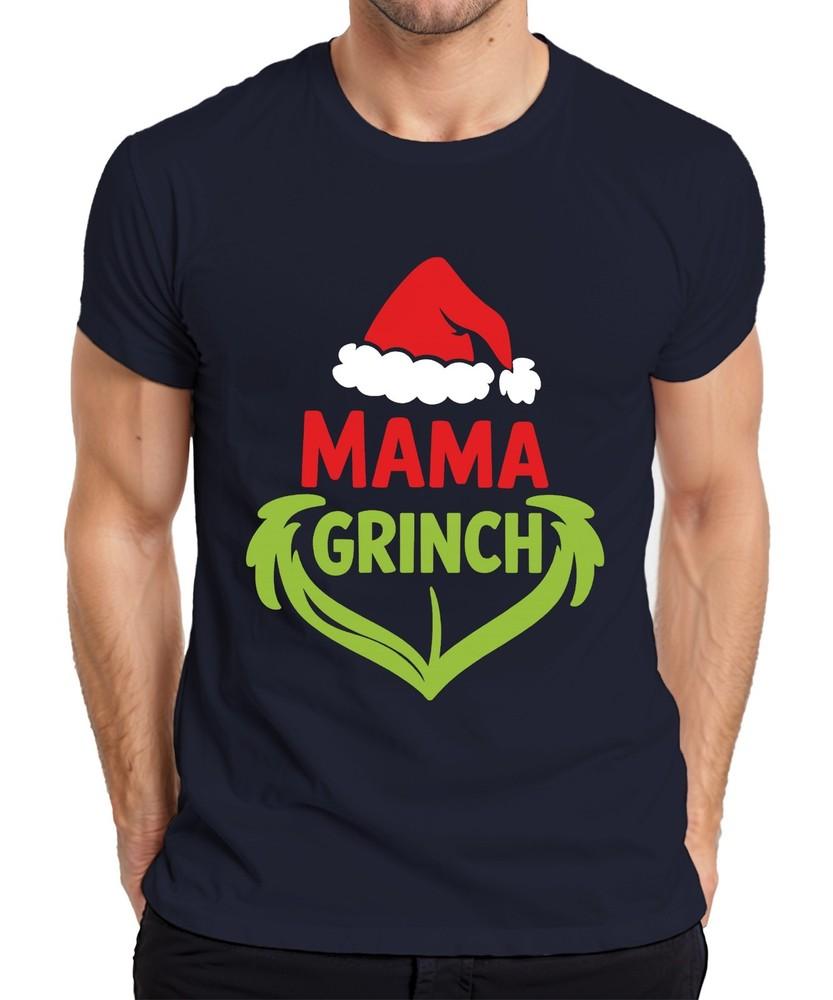 Mama Grinch Christmas Gift Hat Green Heart Family Funny Unisexs Tshirt S
