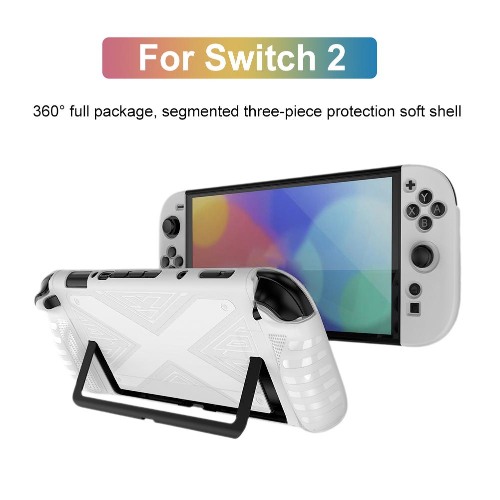 TPU Case for Switch 2 Console Ergonomic Handle Grip Cover Shockproof Protective Case Anti-slip for Switch 2 Handheld Accessories
