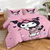 3-Piece High-Definition Digital Print Bedding Set, Kuromi Large Floral Pattern Duvet Cover Set, Includes 1 Duvet Cover + 2 Pillowcases