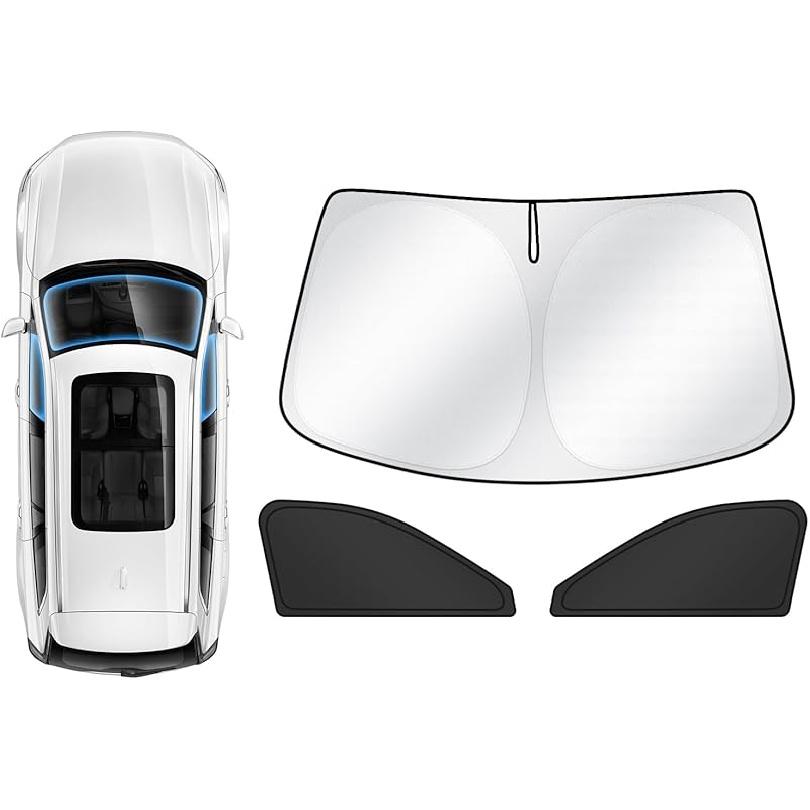 Karltys 3PCS Windshield Sun Shade For Honda Accord -2025, Reflective Front And Side Window Sunshade For Accord, Foldable Sun Visor Protector Cover Honda CR-V