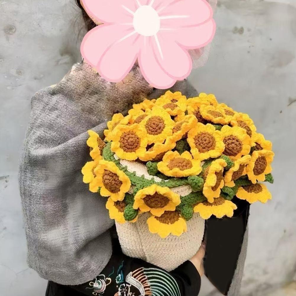 Coperta a Mazzo di Fiori Creativo Prodotto Finito Lavorata all'Uncinetto di Girasole La Coperta della Valle Mazzo di Gigli L1K9