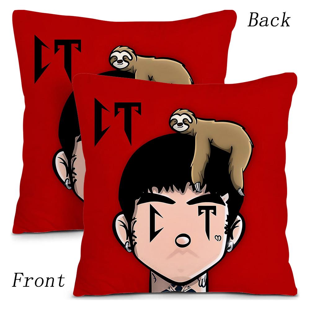 Rapper Natanaels Cano Pillow Covers Cartoon Sofa Decorative Home Double-sided Printing Short Plush Cute Cushion Cover