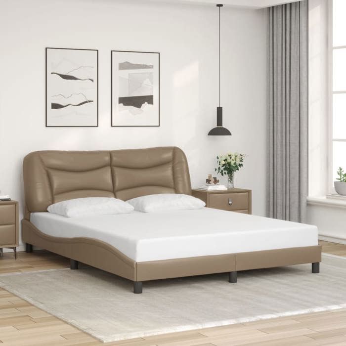 VidaXL Cadre de Lit avec Tête de Lit, Lit Rembourré, Sommier à Lattes, Lit Double, Lit Adulte de Chambre à Coucher 3208013