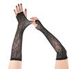 Punk Gloves Black Spider Web Gloves Long Sleeve Breathable Half-Finger Gloves Thin Mesh Fishnet Gloves Halloween