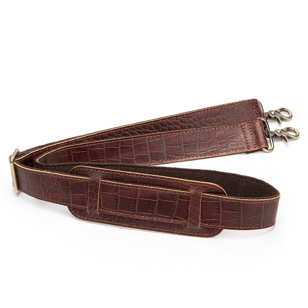 Vintage Fully Cow Leather Replacement Shoulder Strap for Briefcase Luggage Messenger Bag Sling Detachable Shoulder Strap
