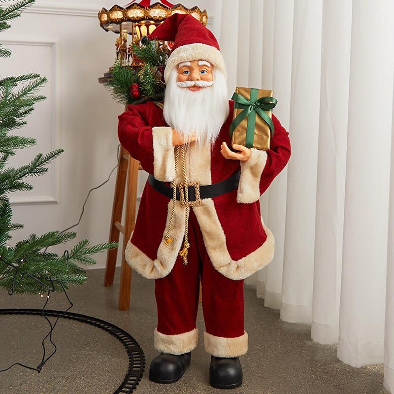 Christmas Santa Claus Plush Decoration Figurine Home Table Window Display Holiday Party Decor