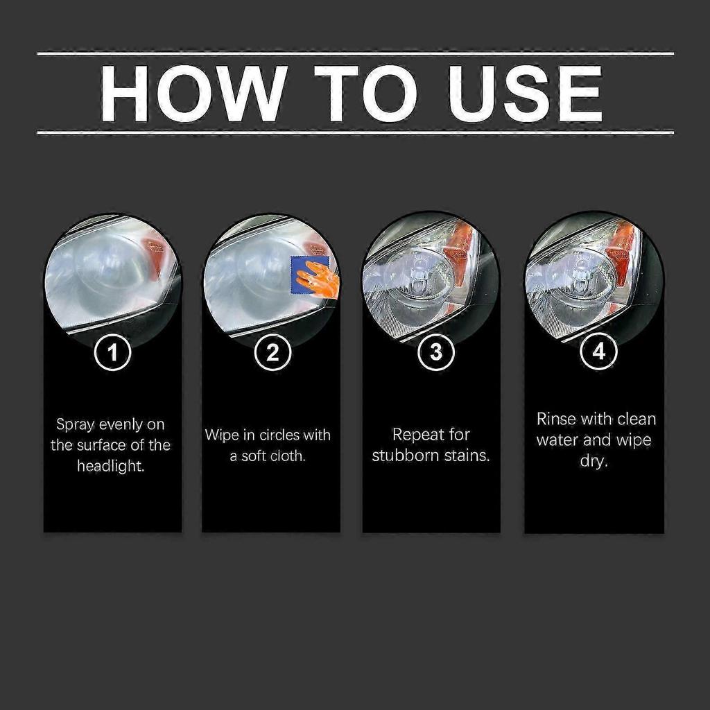 Spray Premium para el Cuidado de Faros de Coche | Eliminación de Manchas, Brillo y Protección UV para Faros Claros y Restaurados | Fácil Aplicación para Coches, Camiones y Mot