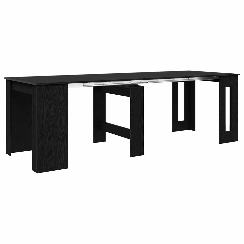 Dining Table 240 x 85 x 75 cm Engineered Wood Black Oak
