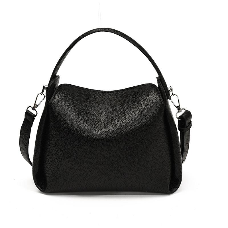 Neue lässige Bucket Bag mit großem Fassungsvermögen, schlichte einfarbige Retro-Schulter-Umhängetasche
