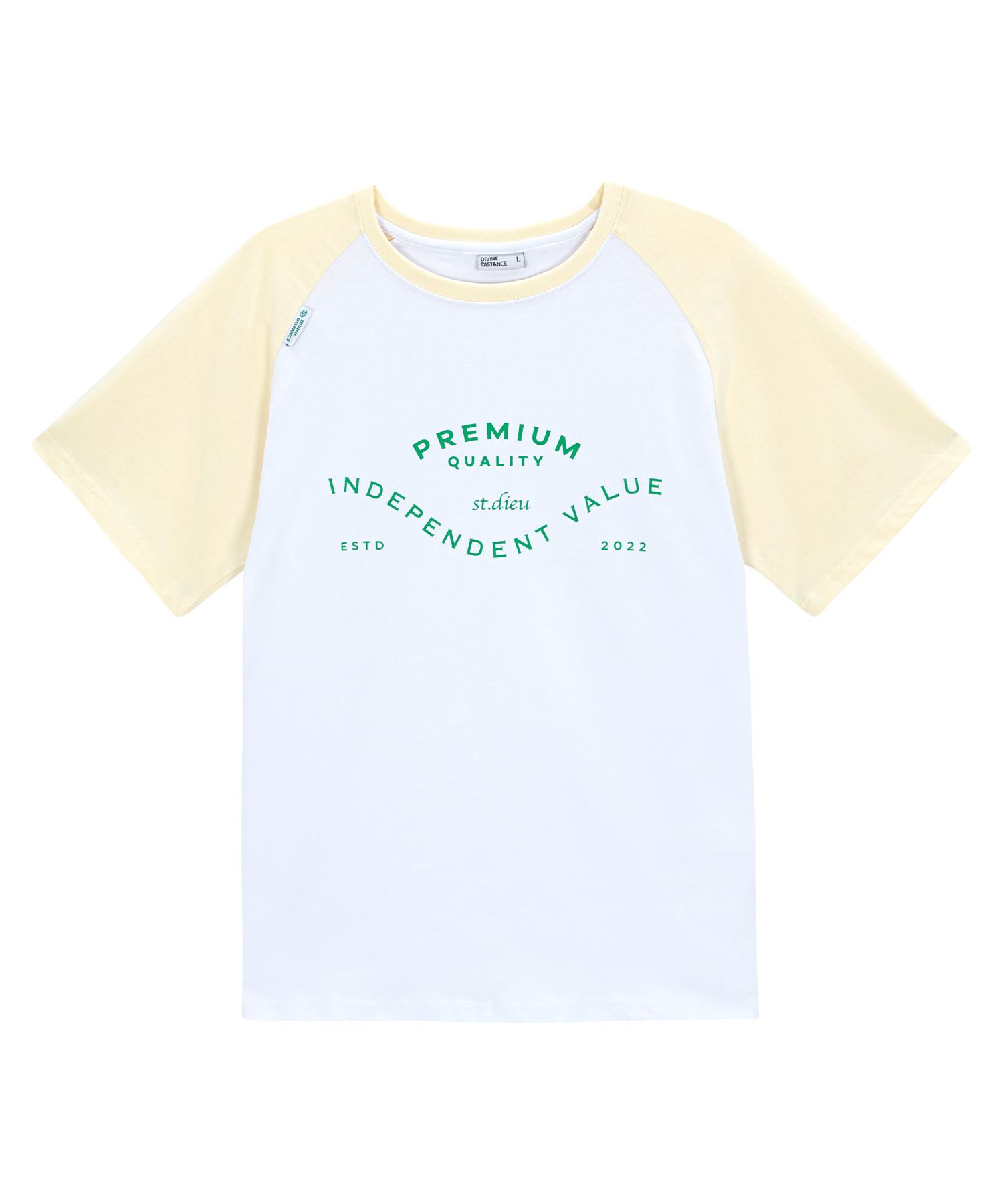 Divine Distance Lettering Raglan Half Sleeve [Cream] L