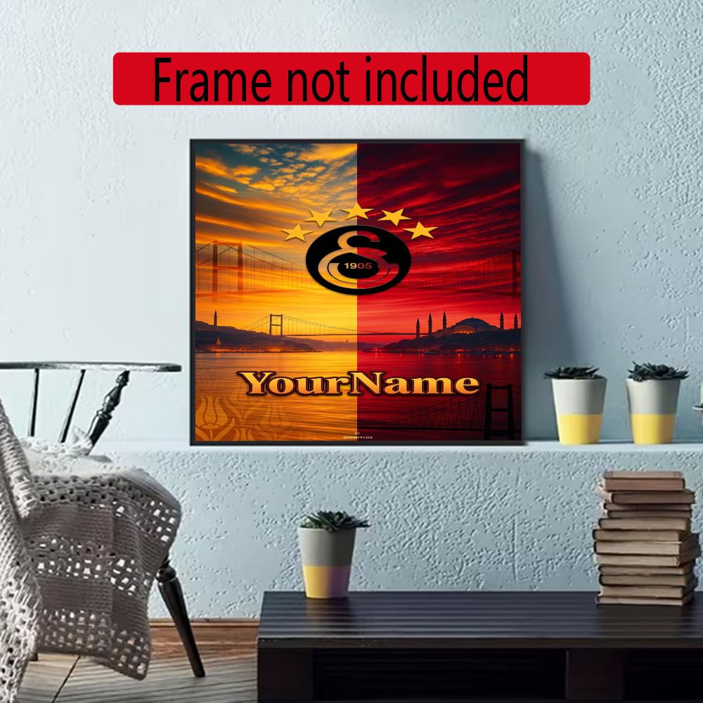 Galatasaray Customize Text Diamond Painting Round Diamond Mosaic Suitable For Beginners Diamond Painting Rhinestones Gift Frameless