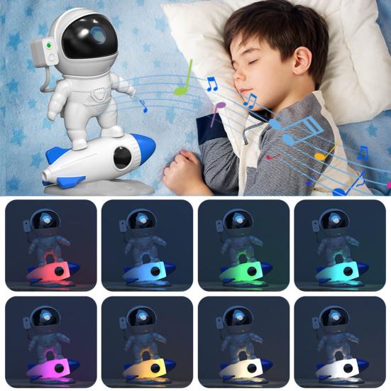

Yousheng Rocket Astronaut Night Light Проектор звездного неба Bluetooth-совместимое управление через приложение Белый шум RGB Светодиодная прикроватная лампа для спальни Подарок на день рождения