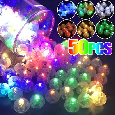 50 stücke Mini LED Runde Ballon Lichter Farbige Leuchtende Flash Tumbler Ball Lampe Laterne Licht Für Weihnachten Hochzeit Party Decor Großhandel