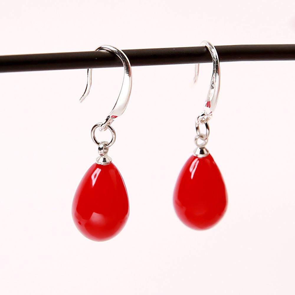 

Water Drop Pearl Earings For Women Jewelry Exquisite Female Wedding Matching красный