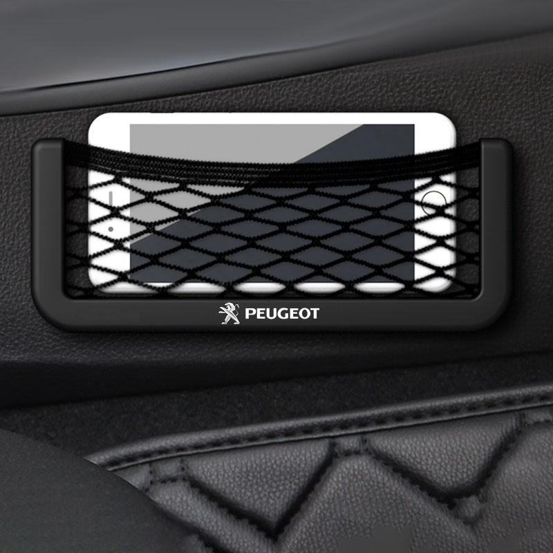 New Car Net Bag Phone Holder Organizer Car Seat Side Back Storage Bag For Peugeot 206 208 306 307 408 508 2008 3008 Accessories
