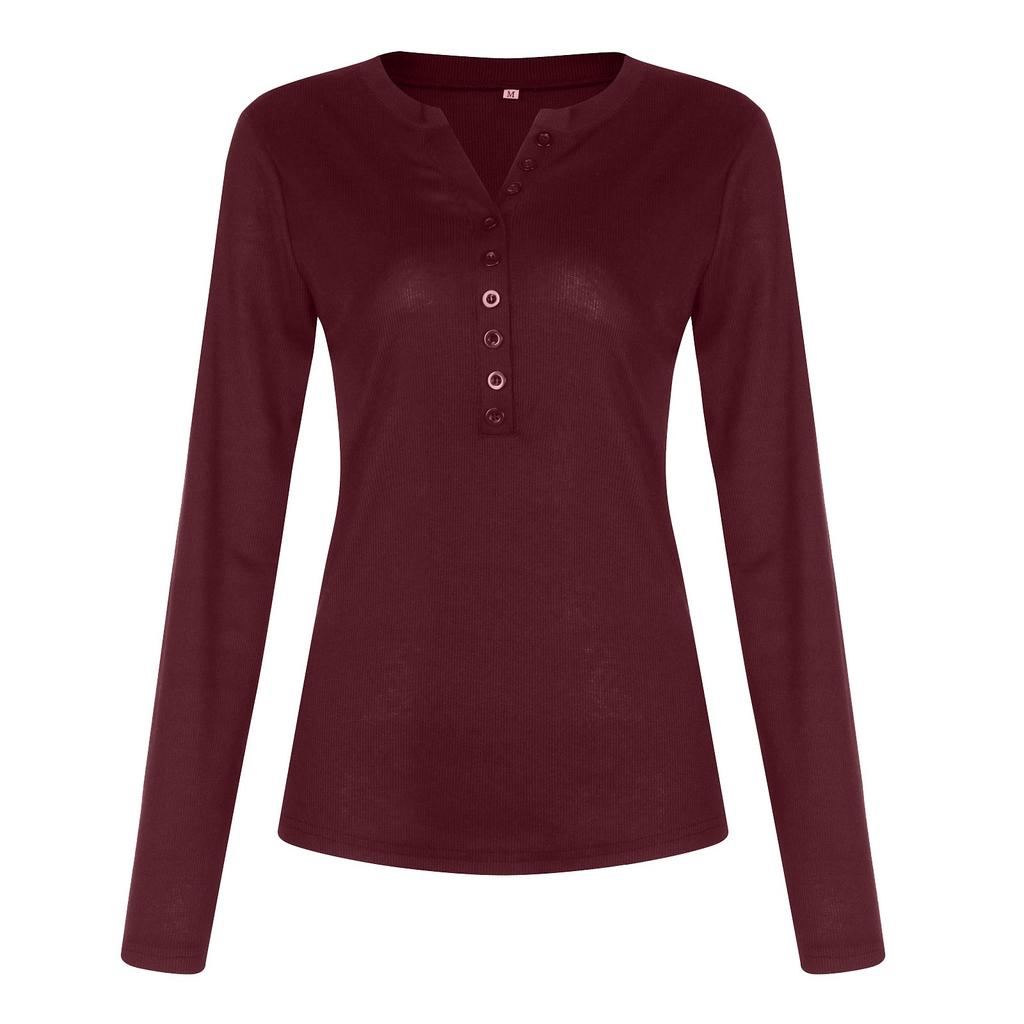 Damen-Tuniken mit Brustausschnitt, langärmelige Hemden, Bluse mit U-Ausschnitt, lässige Oberteile