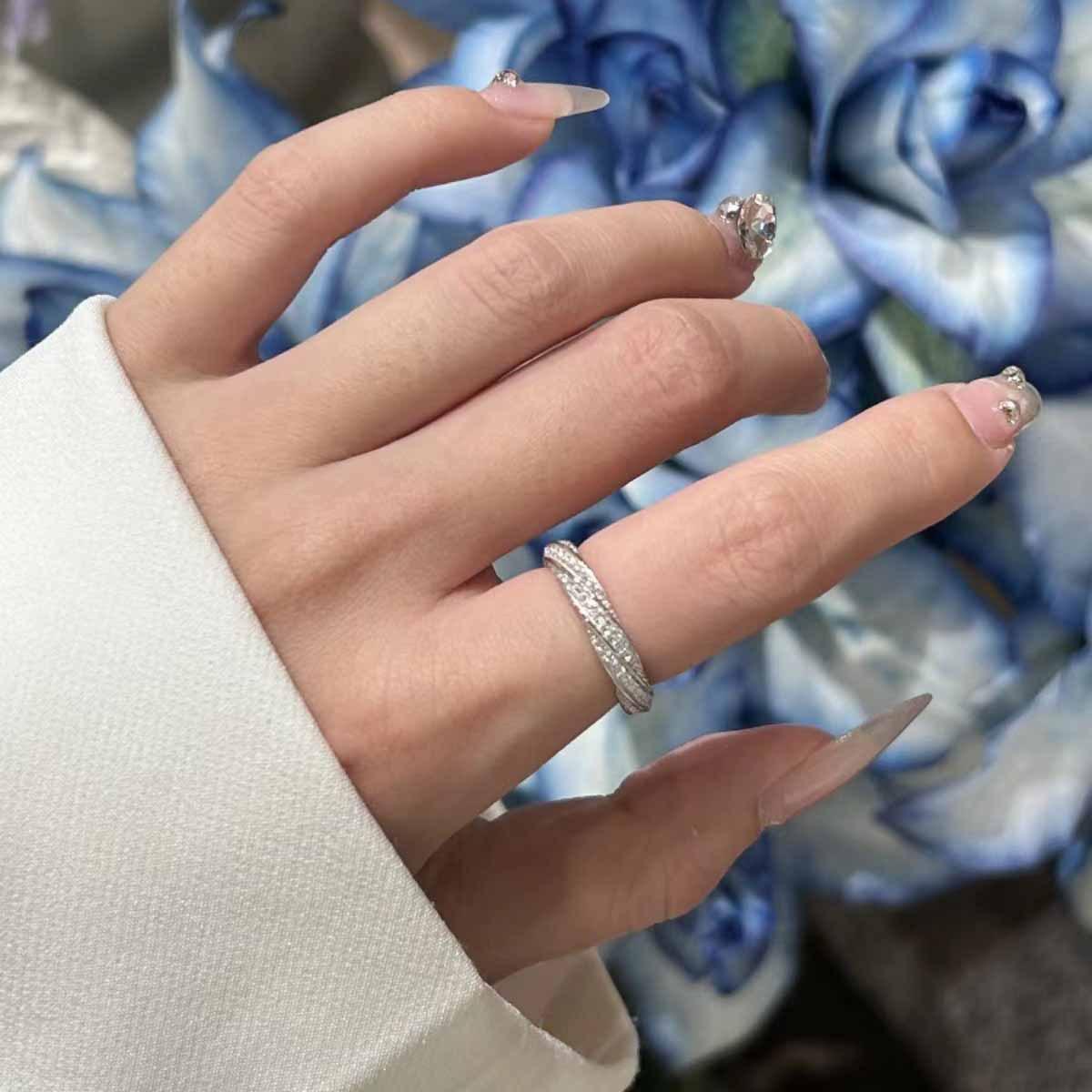 

Heavy Industry Vortex Ring Femininity Versatile Simple Full Diamond Ring Sweet Gift Qixi Festival Valentine S Day Premium Sense no. 8