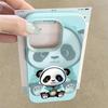 Blauer Mantel Panda Muster Hülle Für iPhone 17 Pro Max Funda iPhone 16 Pro Max 15 14 13 12 11 Air 16E Lederstruktur Silikonhülle