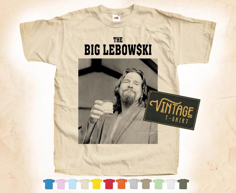 Black Print THE BIG LEBOWSKI T-SHIRT Tee Vintage Poster 12 Colors S-5XL 4XL