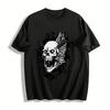 Edgy Fanged Skull Print Cool Casual Short Sleeve T-Shirt Pure Cotton T-shirt