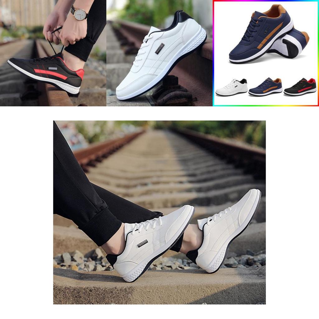 Premium Quality Men's Shoes Artificial Leather Casual Sneakers Trainers With Timeless Design