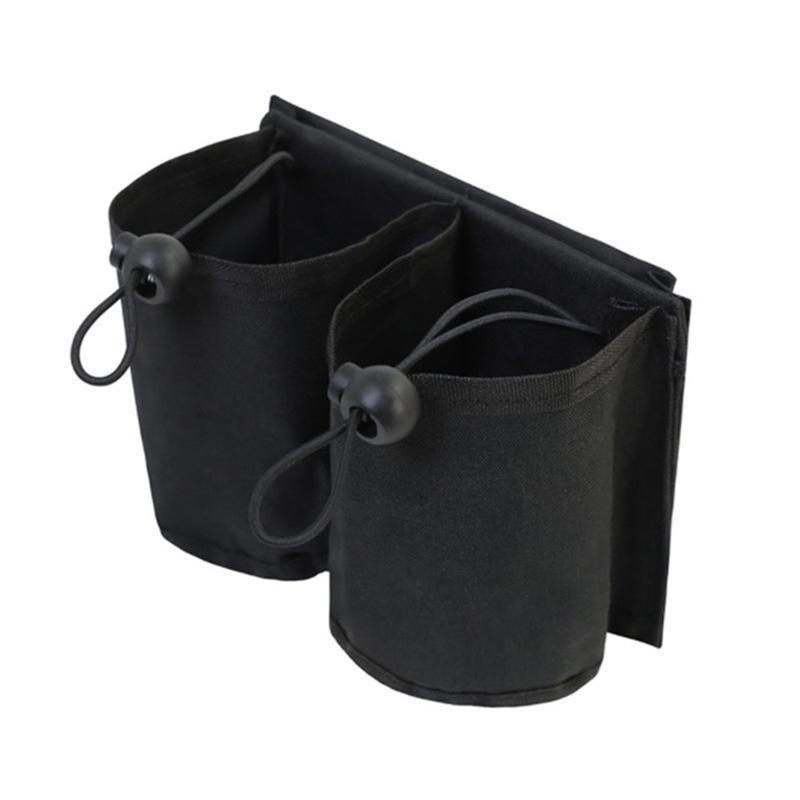 Luggage Handle Water Bottle Holder Bag Dual Cup Storage Pouch Adjustable Drawstring Drink Carrier For Travel Suitcase Use