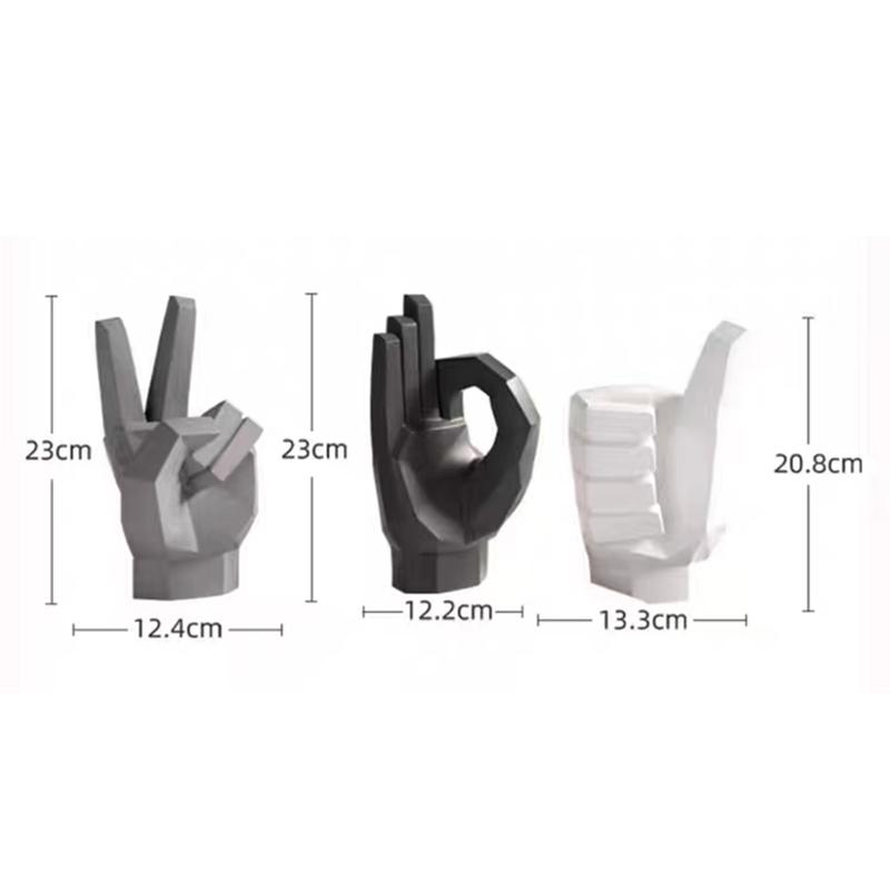 2025 New Modern Style Geometry Gesture Sculpture Resin Abstract Hand Love Statue Figurines Creative Wedding Home Living Room